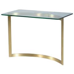 Modern Brushed Brass and Glass Console Table