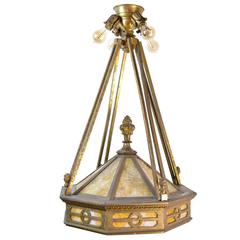 Grand Mission Chandelier circa 1915 in Cast Brass 7
