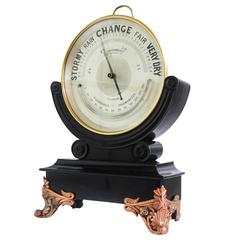 Victorian Dial Brass Aneroid Barometer
