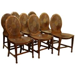 Set of Eight George III Hepplewhite Style Dining Chairs