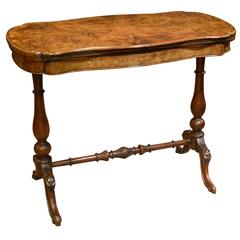 Victorian Walnut and Burr Walnut Card Table