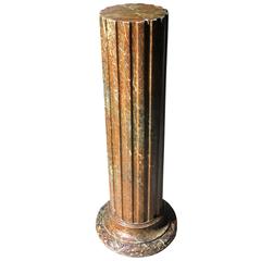 Decorative Faux Sienna Marble Plaster Column, circa 1890