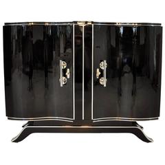 Art Deco High Gloss Commode with Big Chrome Handles