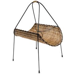 Bamboo Magazine Rack with Black Metal Frame 5
