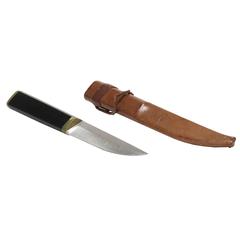 Vintage Tapio Wirkkala 'Puukko' Knife and Leather Sheath, 1960s
