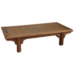 Large Rustic Asian Lacquered Wood Bed/ Table