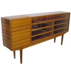 Unique Vintage Wooden Sideboard and Display Case, 1960s