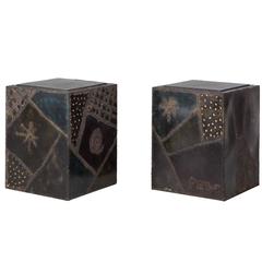 Paul Evans, Pair of Welded Polychcromed Steel End Tables, USA, 1969 4