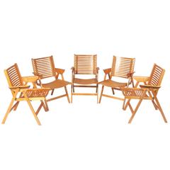 Set of Five Rex Folding Chairs by Niko Kralj