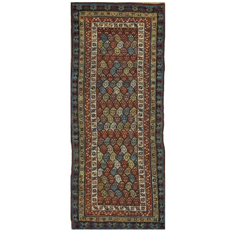 Antique Caucasian Runner Rug For Sale at 1stDibs