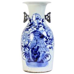 Chinese Baluster Form Peacock and Flower Vase