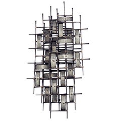 American Iron Wall Sculpture in the Style of Harry Bertoia, circa 1950