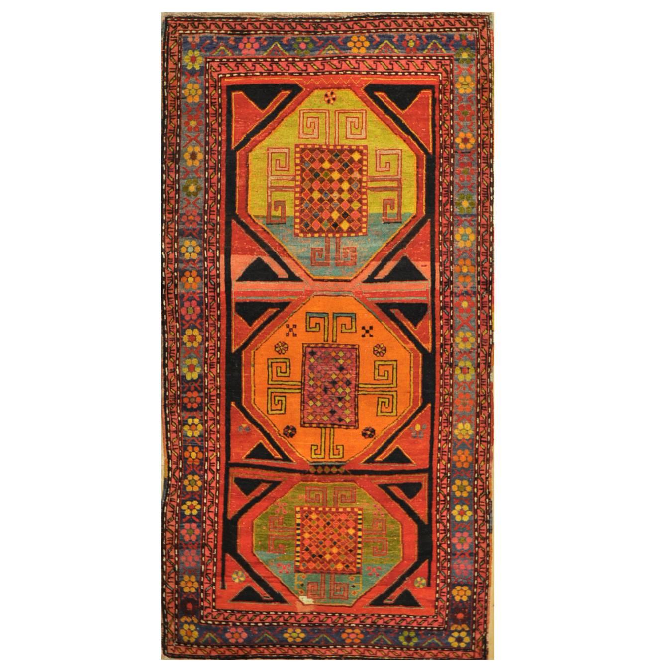 Small Vintage Hand-Knotted WoolTurkish Rug For Sale