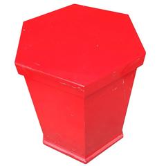 Retro Painted Hexagonal Table with Lid