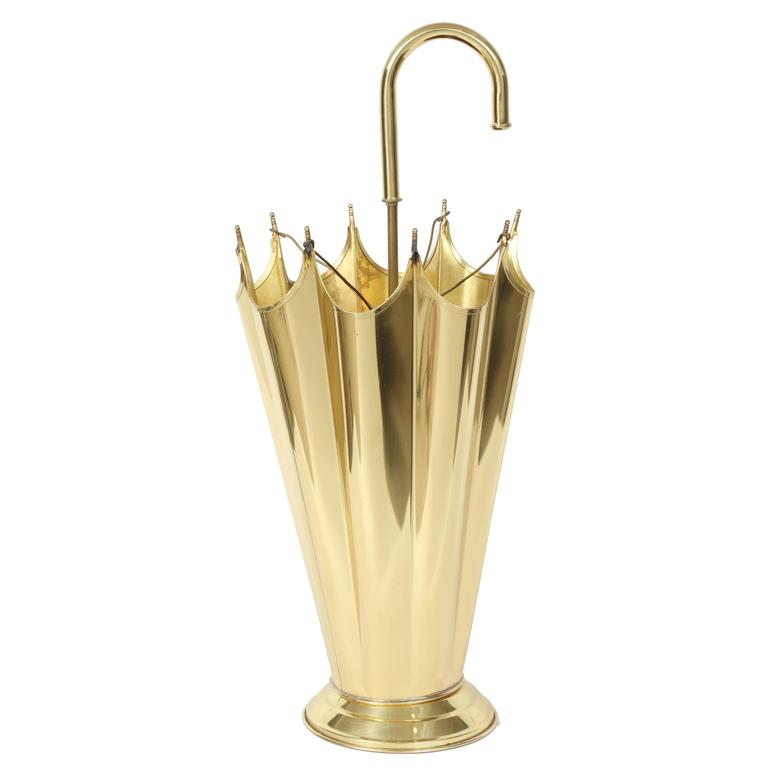 Italian Brass Umbrella Holder For Sale at 1stdibs