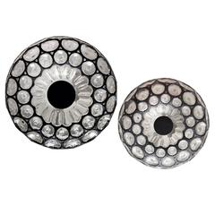 Set of Two Iron and Glass Ceiling or Wall Flush Mounts by Limburg, 1960s 3