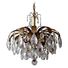 Very Rare and Beautiful Gold-Plated Chandelier by Palwa, 1960s 8