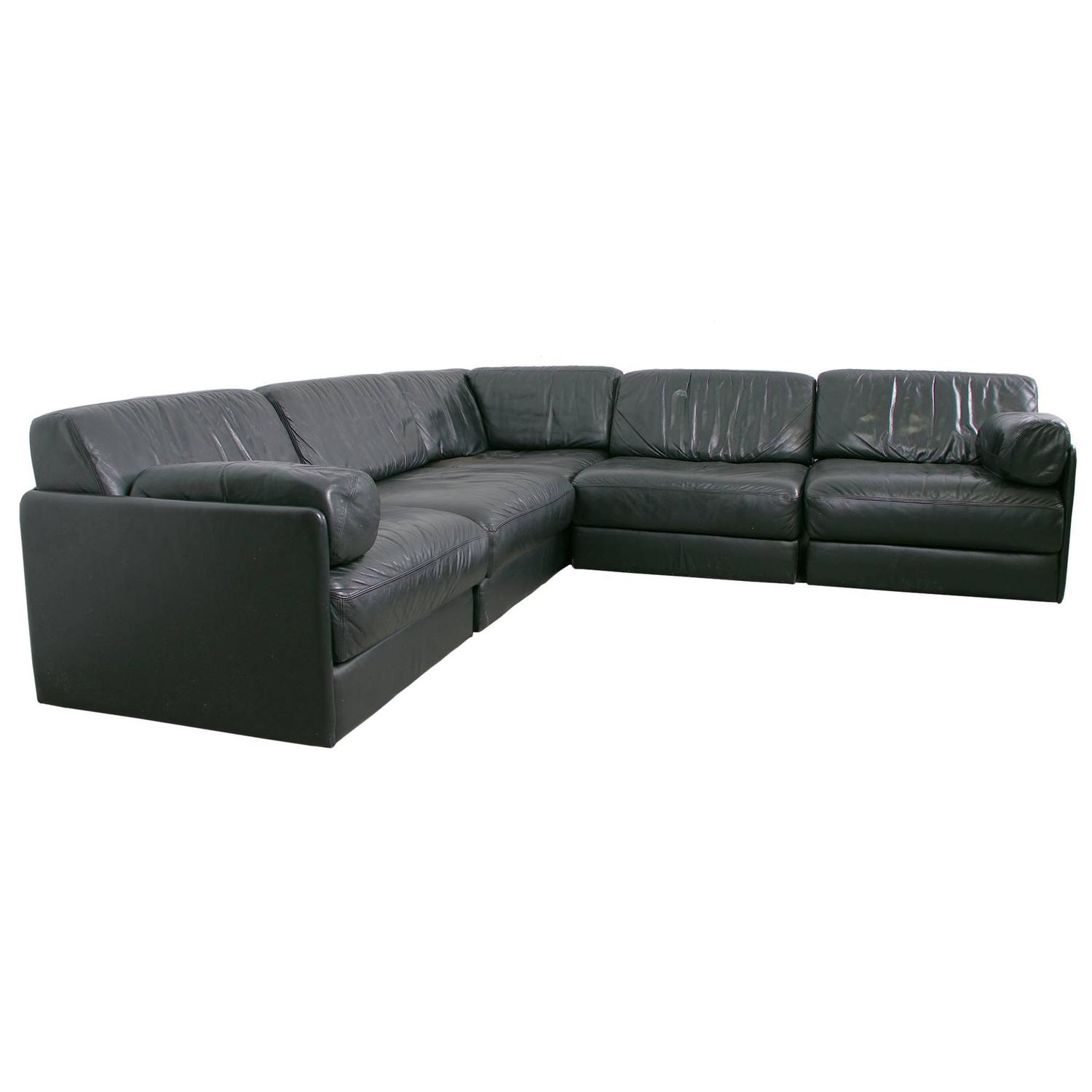 De Sede DS 76 Convertible Leather Sofa or Chairs in Chocolate