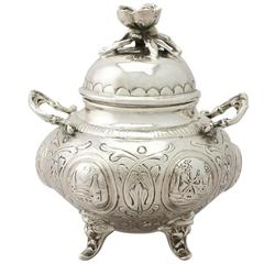 Dutch Sterling Silver Sugar Bowl and Cover, Antique Edwardian 6