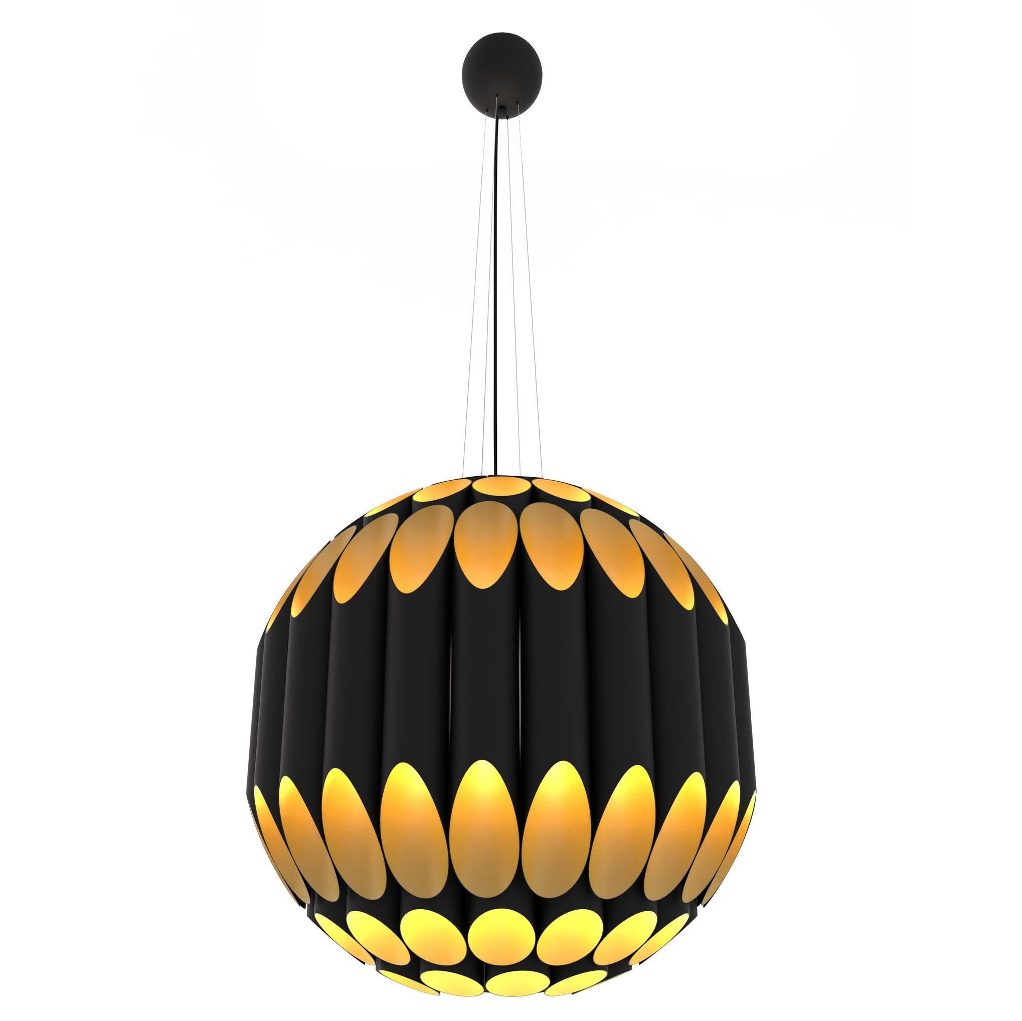 Cylinders Chandelier Black and Gold For Sale