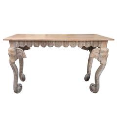 Vintage Anglo-Colonial Style Elephant Console, circa 1970