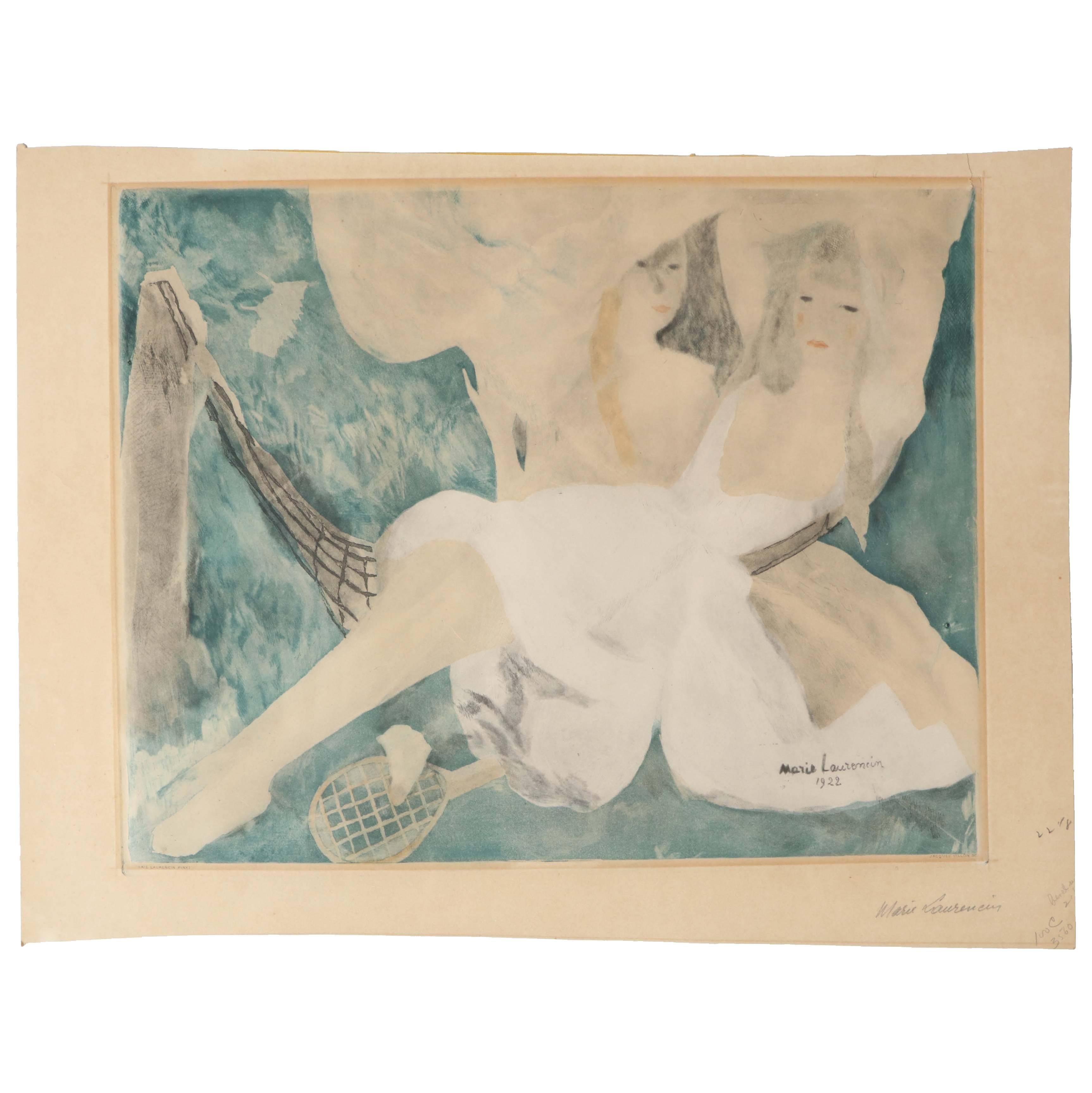 "La femme au hamac"Jacques Villon after Marie Laurencin Aquatint on Paper 1924