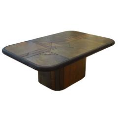 Inlayed Stone Cocktail Table in the Style of Paul Kingma