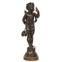French 19th Century Patinated Bronze Statue Attributed to Fervill Suan