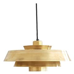 Jo Hammerborg 'Nova' Pendant Solid Brass Danish Design Lamp, 1960s
