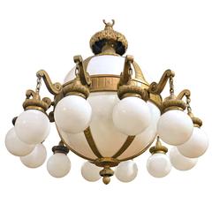 Antique Monumental Twelve-Arm Chandelier from the Milwaukee Auditorium, circa 1909