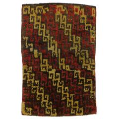 Vintage Anatolian Turkish Tulu Rug with Mid-Century Modern Style 9