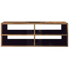 Italian Modern Ebony Wood and Brass Alexandra Bookcase by Dom Edizioni