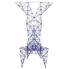 Tom Dixon's Pylon Chair; blue alluminium, made by Cappellini, 1992