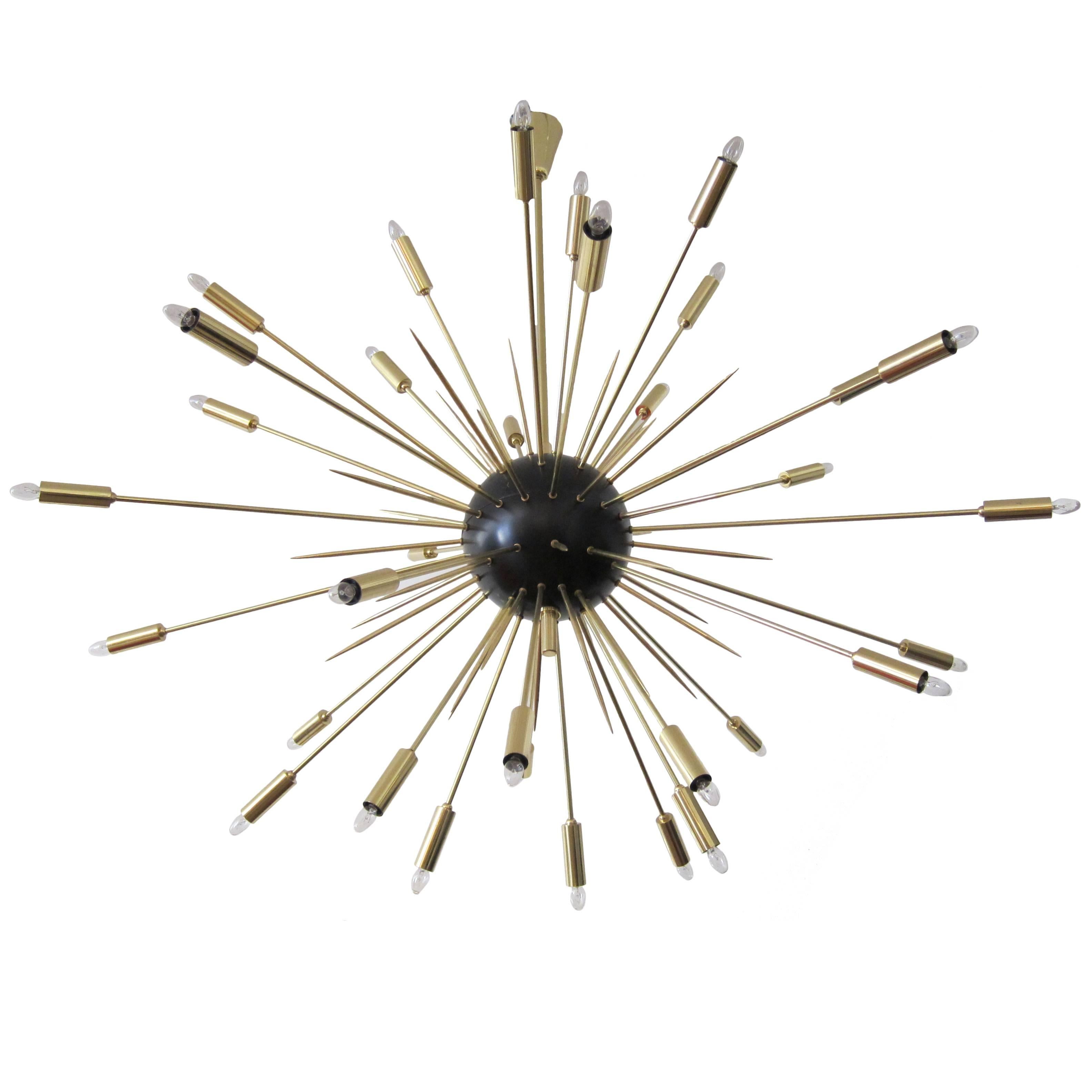 Italian Modern Oversized  Sputnik Brass Chandelier