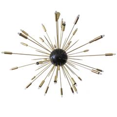 Italian Modern Oversized  Sputnik Brass Chandelier