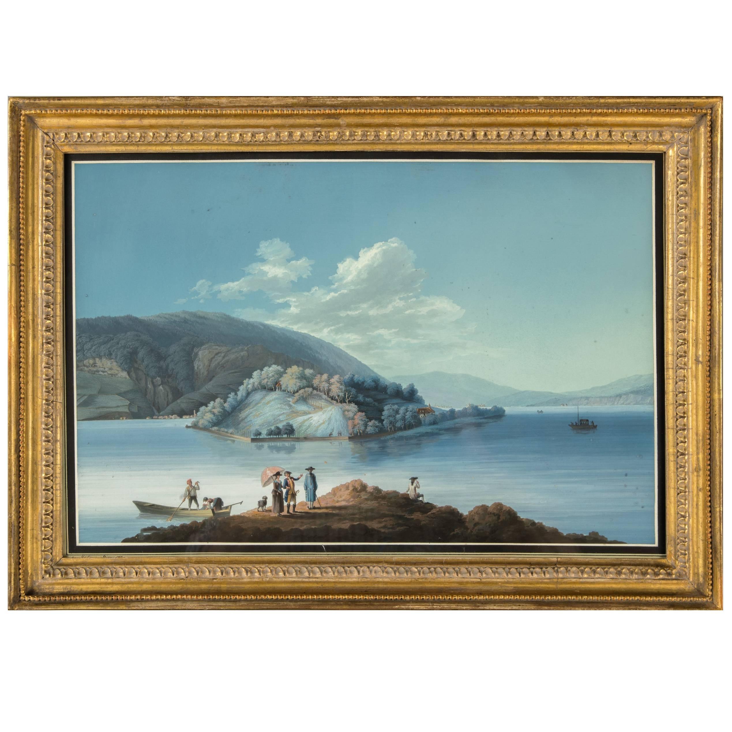 Fine Pair of Swiss Lakeland Scenes For Sale