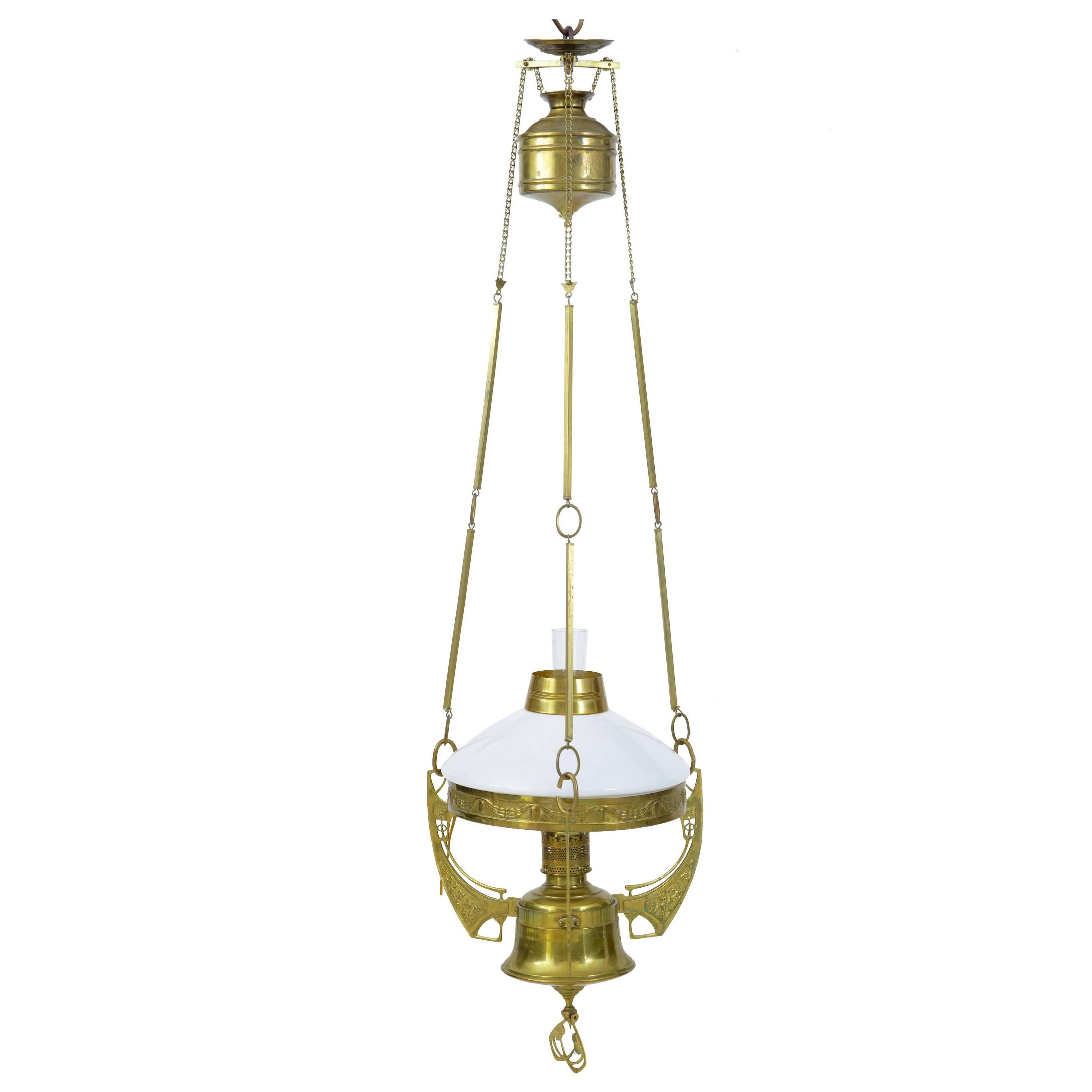 Late 19th Century Arts and Crafts Brass Adjustable Lantern