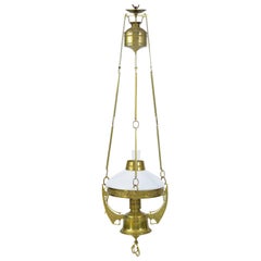Antique Late 19th Century Arts and Crafts Brass Adjustable Lantern
