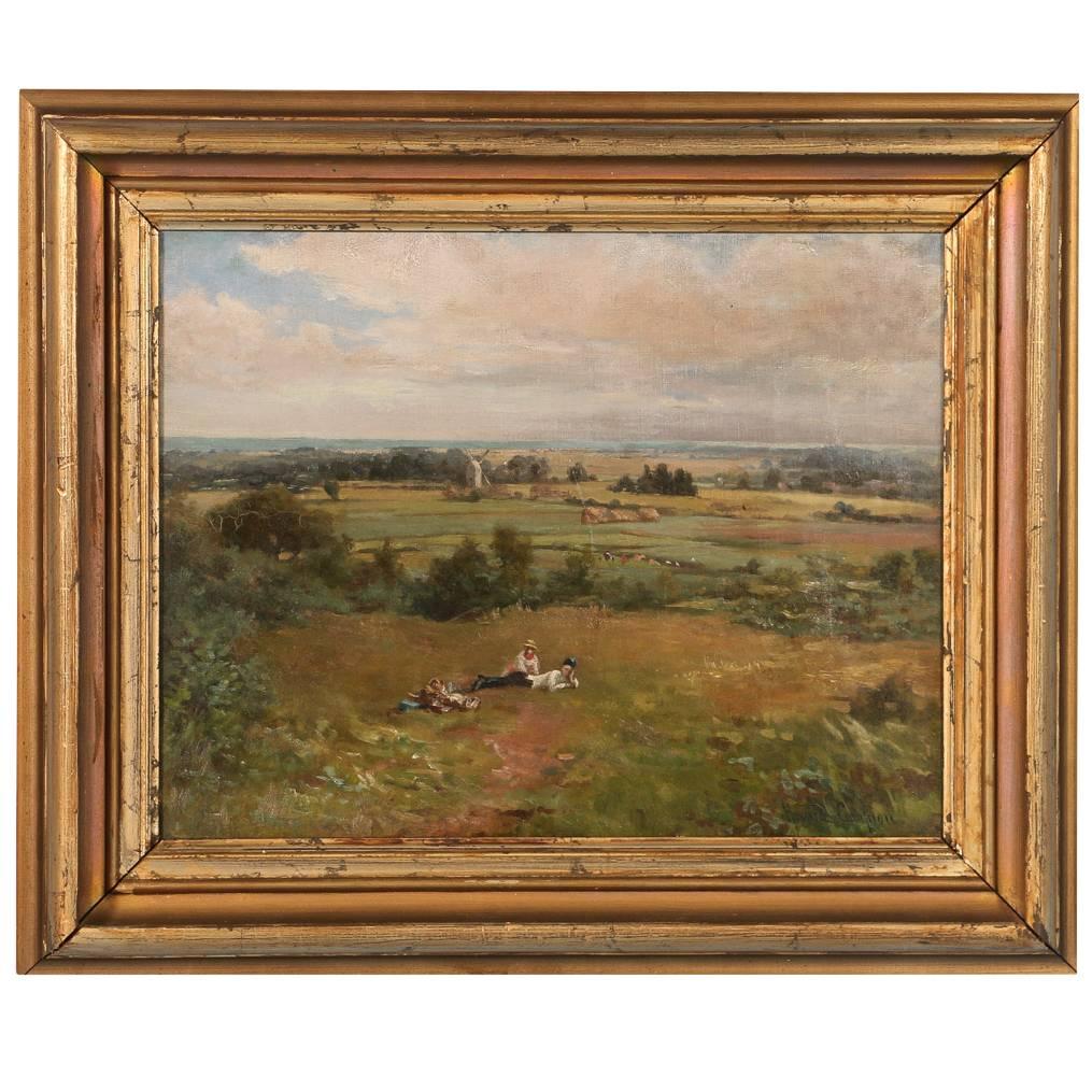 Original Oil on Canvas Pastoral Landscape Painting, Signed Howard Campion