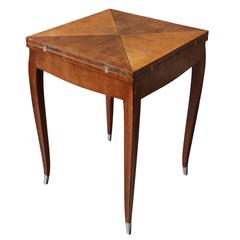 Fine French Art Deco Rosewood Envelope Side / Game Table 11