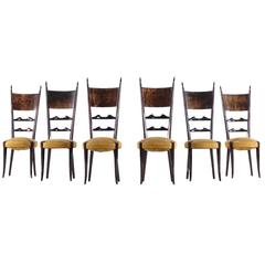 Set of Six Aldo Tura Dining Chairs
