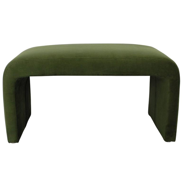 Waterfall Bench in Green Velvet at 1stDibs velvet waterfall bench