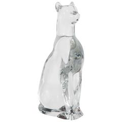 Vintage Baccarat Glass Paperweight of an Egyptian Cat