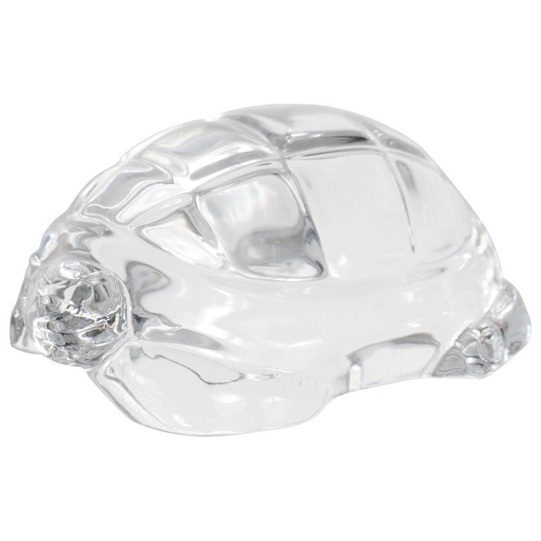 MidCentury Baccarat Crystal Turtle Paperweight / Figurine at 1stDibs