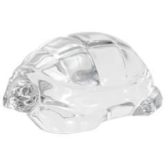 Mid-Century Baccarat Crystal Turtle Paperweight / Figurine