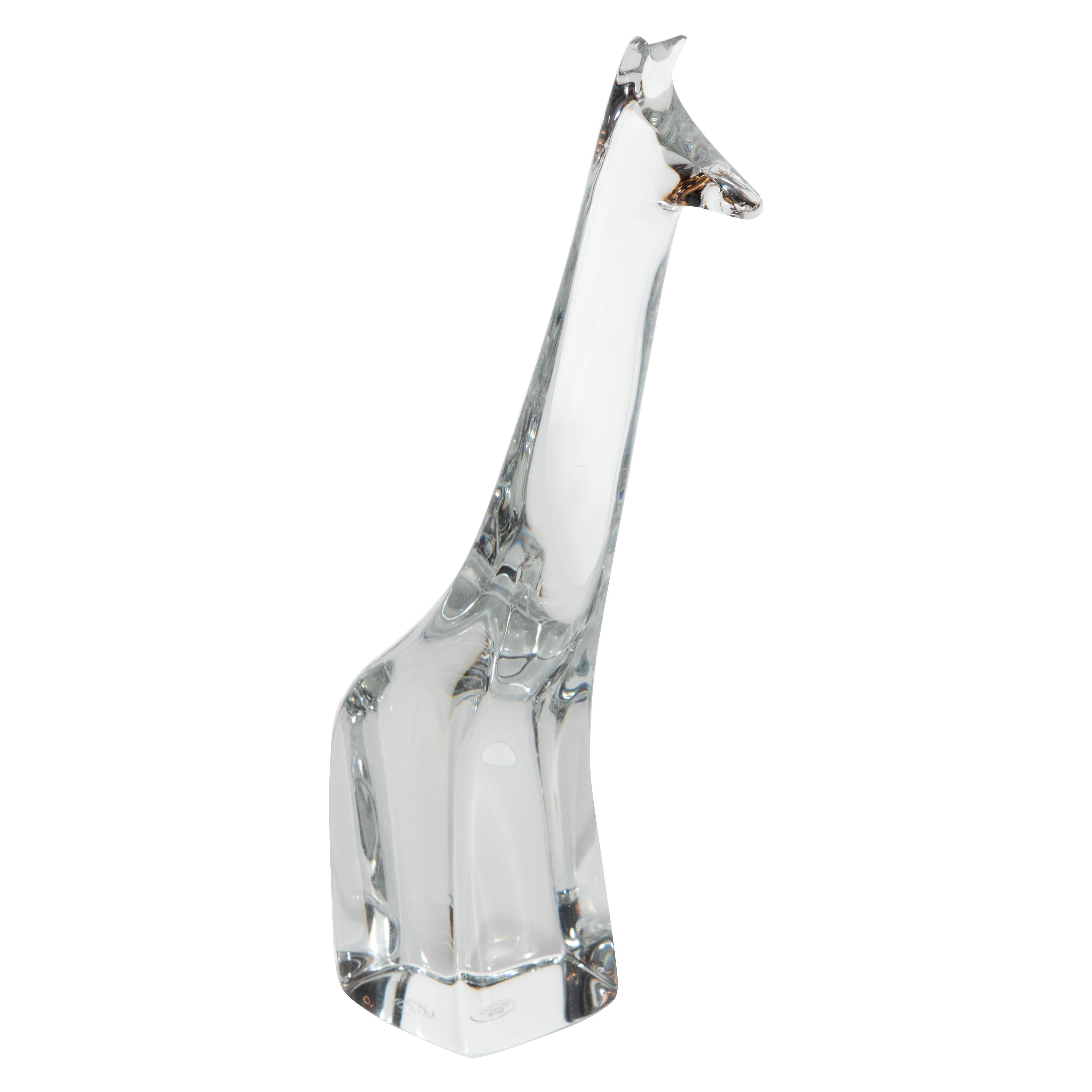 Baccarat Crystal Tanganyika Giraffe by American Animal Sculptor Loet Vanderveen