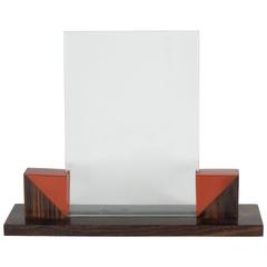Art Deco Picture Frame in Bookmatched Macassar with Bakelite Detailing 7