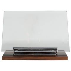 Art Deco Picture Frame in Hand-Rubbed Macassar Plinth with Chrome Supports