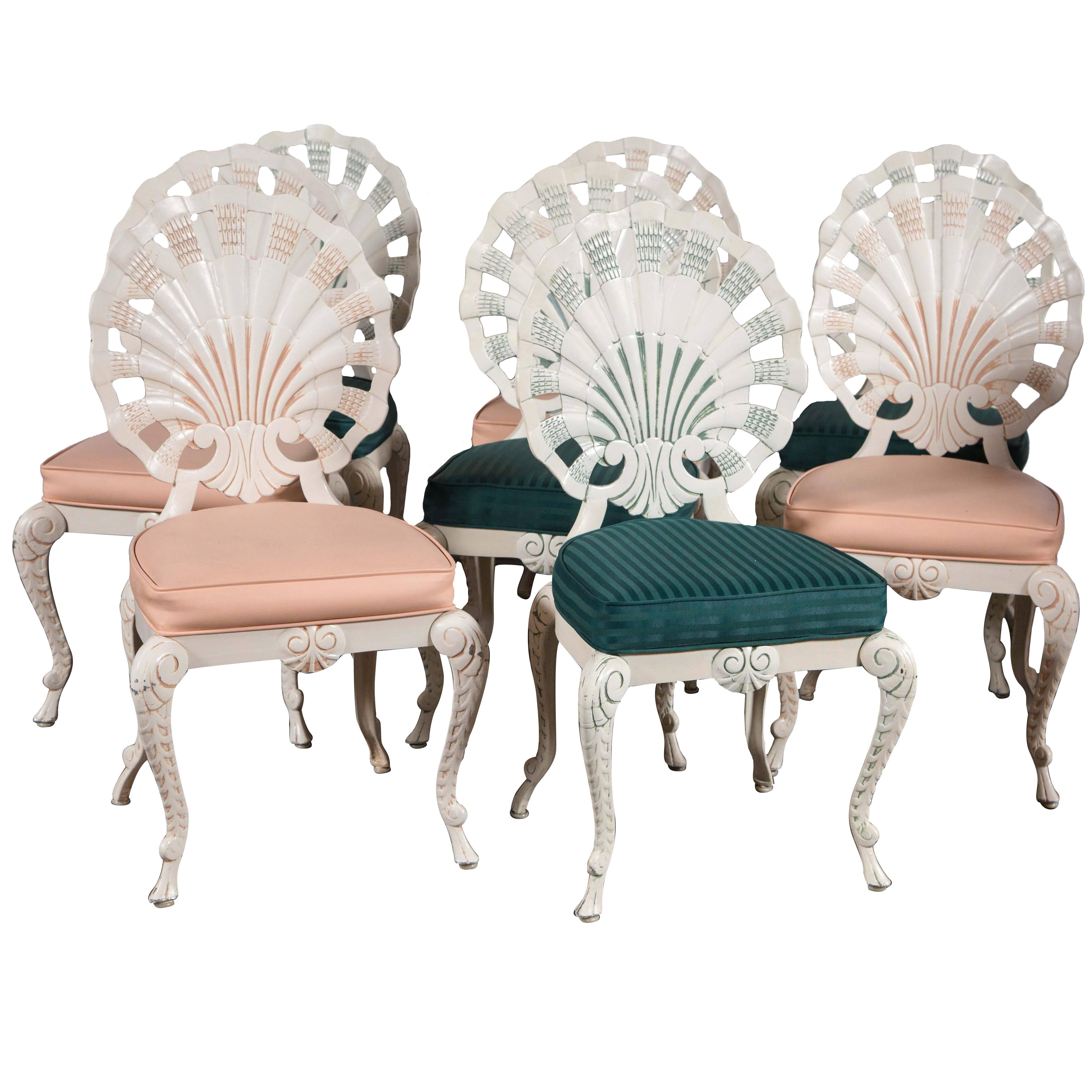 Set of Eight Shell Back Dining Chairs