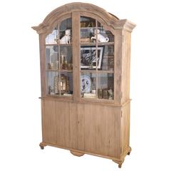 Large Distressed Hugh Cabinet Bookcase w/ Glass Pane Doors